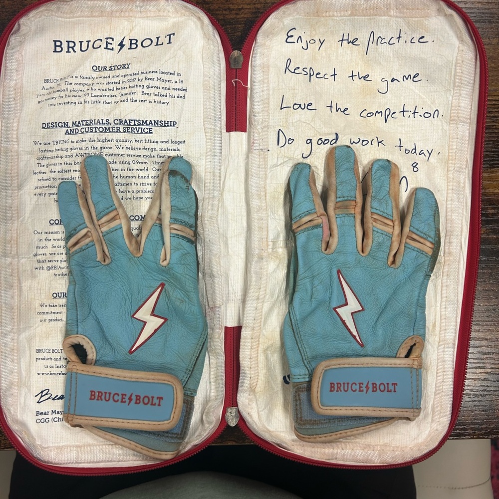 Bruce Bolt batting gloves